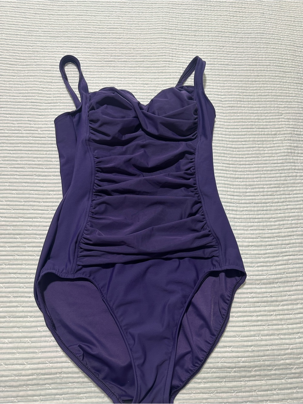 NWOT Miraclesuit Purple Ruched One-Piece Swimsuit